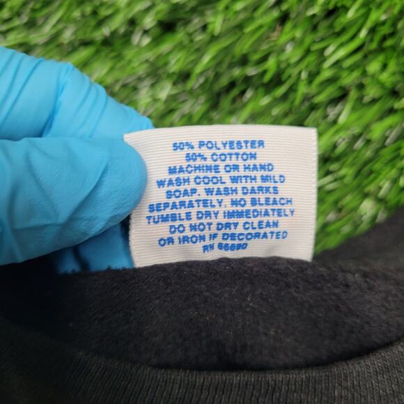 VTG 90s Ms Fantasy Color Block Patchwork Sweatshirt Womens Large Made In USA - Picture 12 of 12